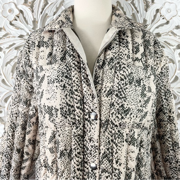{ATM} Snake Print Boxy Down Puffer Jacket, Size XS - Picture 3 of 14